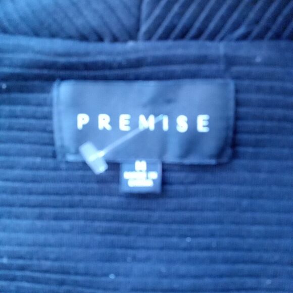 Premise Blazer Women's Size Medium Open Front Black Gold Zipper Pockets - Picture 4 of 14